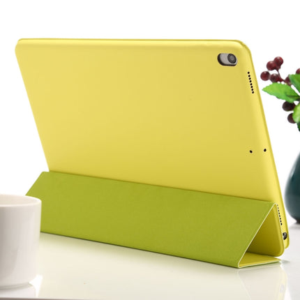 For iPad Air 3 10.5 inch Horizontal Flip Smart Leather Case with Three-folding Holder(Yellow)-garmade.com