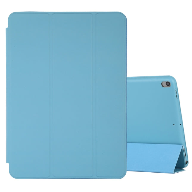 For iPad Air 3 10.5 inch Horizontal Flip Smart Leather Case with Three-folding Holder(Sky Blue)-garmade.com