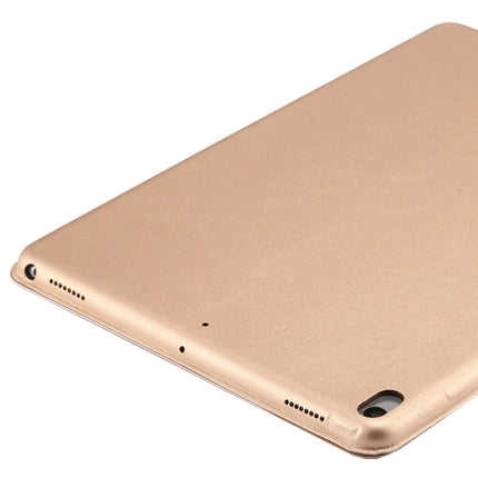 For iPad Air 3 10.5 inch Horizontal Flip Smart Leather Case with Three-folding Holder(Gold)-garmade.com