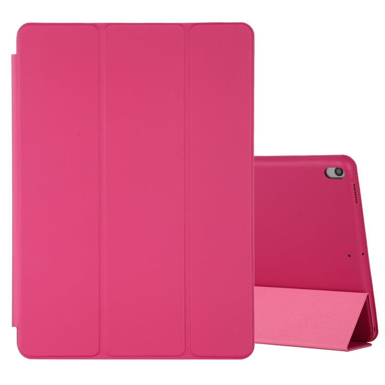 For iPad Air 3 10.5 inch Horizontal Flip Smart Leather Case with Three-folding Holder(Rose Red)-garmade.com