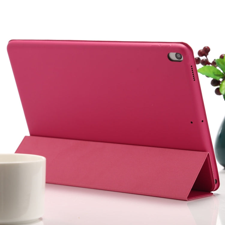 For iPad Air 3 10.5 inch Horizontal Flip Smart Leather Case with Three-folding Holder(Rose Red)-garmade.com