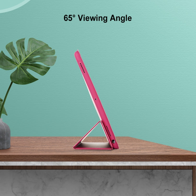 For iPad Air 3 10.5 inch Horizontal Flip Smart Leather Case with Three-folding Holder(Rose Red)-garmade.com