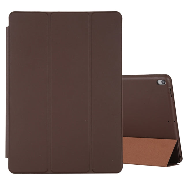 For iPad Air 3 10.5 inch Horizontal Flip Smart Leather Case with Three-folding Holder(Dark Brown)-garmade.com