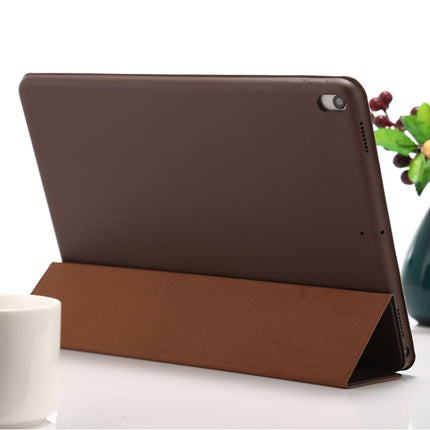 For iPad Air 3 10.5 inch Horizontal Flip Smart Leather Case with Three-folding Holder(Dark Brown)-garmade.com