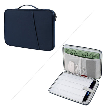 For 9.7-11 inch Laptop Portable Nylon Twill Texture Bag(Blue)-garmade.com