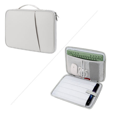 For 9.7-11 inch Laptop Portable Nylon Twill Texture Bag(White)-garmade.com