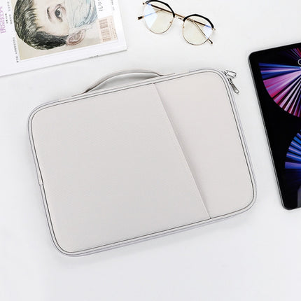 For 9.7-11 inch Laptop Portable Nylon Twill Texture Bag(White)-garmade.com