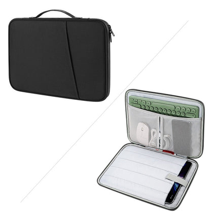 For 9.7-11 inch Laptop Portable Nylon Twill Texture Bag(Black)-garmade.com