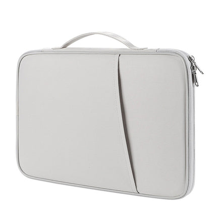 For 12.9-13 inch Laptop Portable Nylon Twill Texture Bag(White)-garmade.com