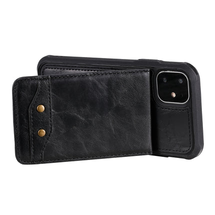 Vertical Flip Shockproof Leather Protective Case with Short Rope, Support Card Slots & Bracket & Photo Holder & Wallet Function(Black)-garmade.com