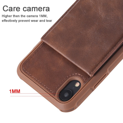 For iPhone XR Vertical Flip Shockproof Leather Protective Case with Short Rope, Support Card Slots & Bracket & Photo Holder & Wallet Function(Grey)-garmade.com