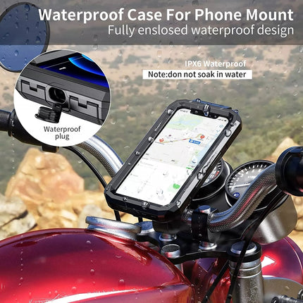 M18S-A2 Motorcycle / Bicycle Rearview Mirror Wireless Charging Waterproof Box Mobile Phone Holder-garmade.com