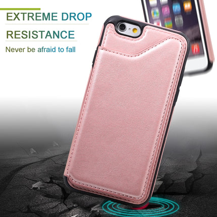 For iPhone 6 Shockproof Calf Texture Protective Case with Holder & Card Slots & Frame(Black)-garmade.com