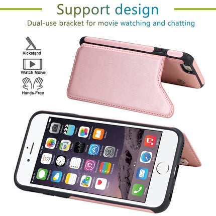 For iPhone 6 Shockproof Calf Texture Protective Case with Holder & Card Slots & Frame(Red)-garmade.com