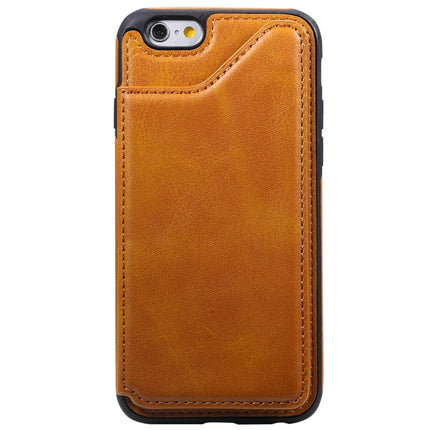 For iPhone 6 Shockproof Calf Texture Protective Case with Holder & Card Slots & Frame(Brown)-garmade.com