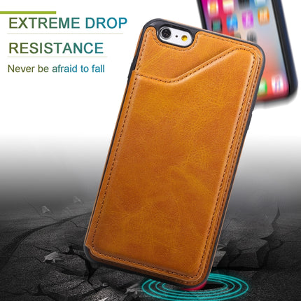 For iPhone 6 Plus Shockproof Calf Texture Protective Case with Holder & Card Slots & Frame(Black)-garmade.com