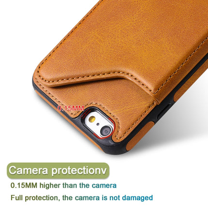 For iPhone 6 Plus Shockproof Calf Texture Protective Case with Holder & Card Slots & Frame(Brown)-garmade.com