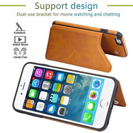 For iPhone 6 Plus Shockproof Calf Texture Protective Case with Holder & Card Slots & Frame(Rose Gold)-garmade.com