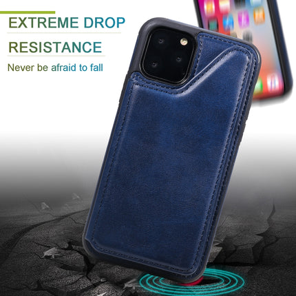 For iPhone 11 Pro Shockproof Calf Texture Protective Case with Holder & Card Slots & Frame(Red)-garmade.com