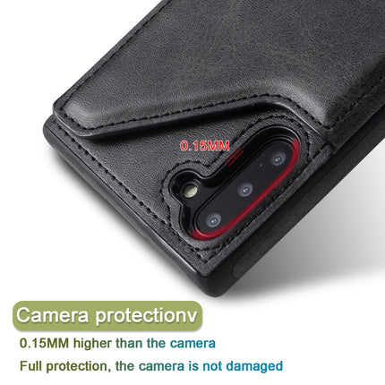 For Galaxy Note 10 Shockproof Calf Texture Protective Case with Holder & Card Slots & Frame(Red)-garmade.com