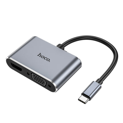 hoco HB30 USB-C / Type-C Multifunction Converter HDTV+VGA+USB3.0+PDHUD(Tarnish)-garmade.com