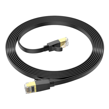 hoco US07 Category 6 Pure Copper Gigabit Flat Cable, Length:3m(Black)-garmade.com