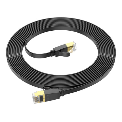hoco US07 Category 6 Pure Copper Gigabit Flat Cable, Length:5m(Black)-garmade.com
