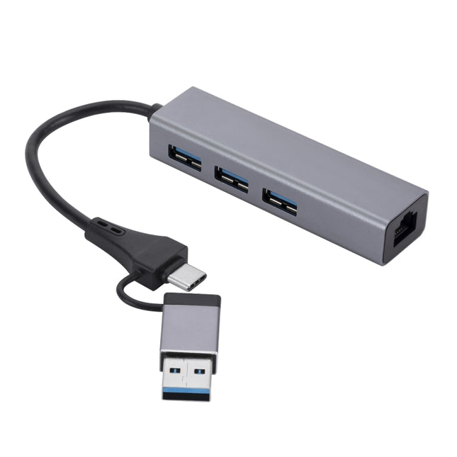 SL-006 USB3.0 Gigabit Network Type-C to Network Port USB x 3 HUB-garmade.com