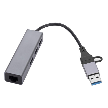 SL-006 USB3.0 Gigabit Network Type-C to Network Port USB x 3 HUB-garmade.com