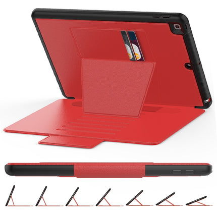 For iPad 10.2 Multifunctional Tablet PC Protective Leather Case with Bracket & Card Slots & Pen Slot & Wake-up / Sleep Function(Red)-garmade.com