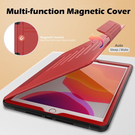 For iPad 10.2 Multifunctional Tablet PC Protective Leather Case with Bracket & Card Slots & Pen Slot & Wake-up / Sleep Function(Red)-garmade.com
