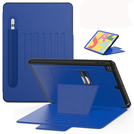 For iPad 10.2 Multifunctional Tablet PC Protective Leather Case with Bracket & Card Slots & Pen Slot & Wake-up / Sleep Function(Blue)-garmade.com