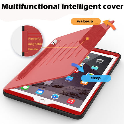For iPad 9.7 Multifunctional Tablet PC Protective Leather Case with Bracket & Card Slots & Pen Slot & Wake-up / Sleep Function(Red)-garmade.com