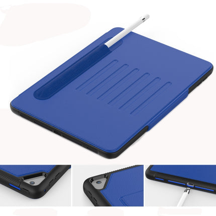 For iPad 9.7 Multifunctional Tablet PC Protective Leather Case with Bracket & Card Slots & Pen Slot & Wake-up / Sleep Function(Blue)-garmade.com