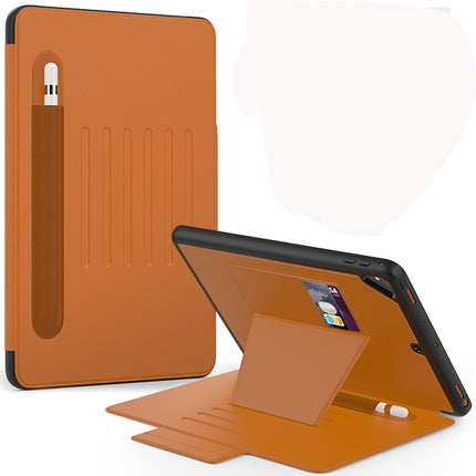 For iPad 9.7 Multifunctional Tablet PC Protective Leather Case with Bracket & Card Slots & Pen Slot & Wake-up / Sleep Function(Khaki)-garmade.com