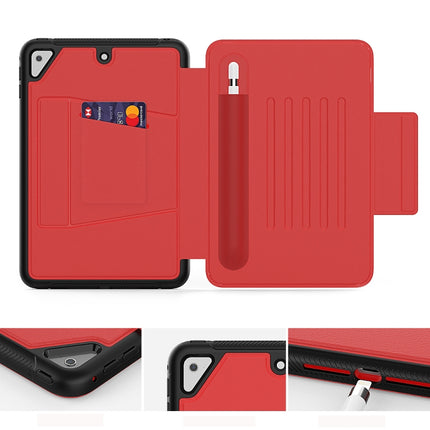 For iPad Mini 5 Multifunctional Tablet PC Protective Leather Case with Bracket & Card Slots & Pen Slot & Wake-up / Sleep Function(Red)-garmade.com