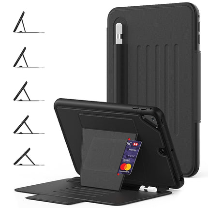 For iPad Mini 5 Multifunctional Tablet PC Protective Leather Case with Bracket & Card Slots & Pen Slot & Wake-up / Sleep Function(Black)-garmade.com