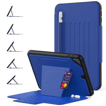 For iPad Mini 5 Multifunctional Tablet PC Protective Leather Case with Bracket & Card Slots & Pen Slot & Wake-up / Sleep Function(Blue)-garmade.com