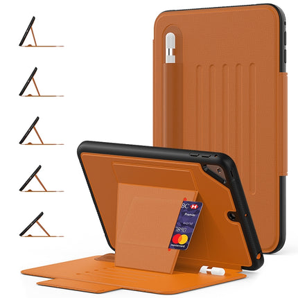 For iPad Mini 5 Multifunctional Tablet PC Protective Leather Case with Bracket & Card Slots & Pen Slot & Wake-up / Sleep Function(Khaki)-garmade.com