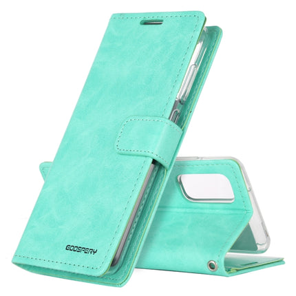 For Galaxy S20 Plus GOOSPERY BLUE MOON DIARY Crazy Horse Texture Horizontal Flip Leather Case With Bracket & Card Slot & Wallet(Mint Green)-garmade.com