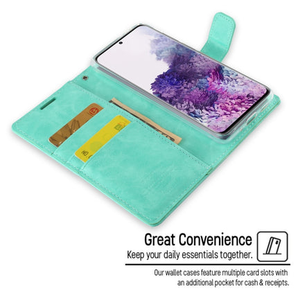 For Galaxy S20 Plus GOOSPERY BLUE MOON DIARY Crazy Horse Texture Horizontal Flip Leather Case With Bracket & Card Slot & Wallet(Mint Green)-garmade.com
