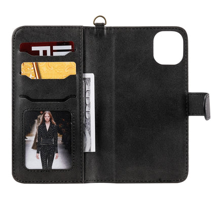 For iPhone 11 Multifunctional Detachable Magnetic Horizontal Flip Leather Case with Card Slots & Holder & Wallet & Photo Frame(Black)-garmade.com
