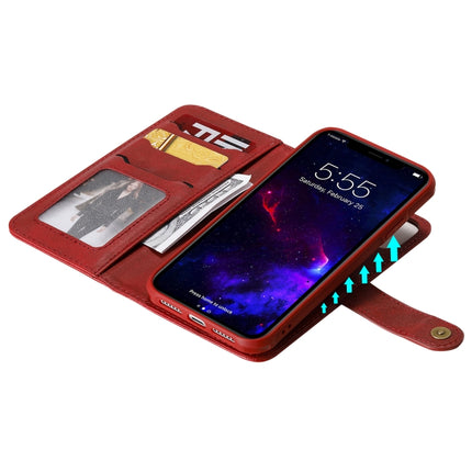 For iPhone 11 Multifunctional Detachable Magnetic Horizontal Flip Leather Case with Card Slots & Holder & Wallet & Photo Frame(Red)-garmade.com