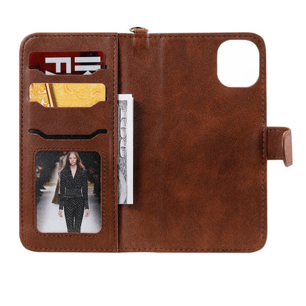 For iPhone 11 Multifunctional Detachable Magnetic Horizontal Flip Leather Case with Card Slots & Holder & Wallet & Photo Frame(Coffee)-garmade.com