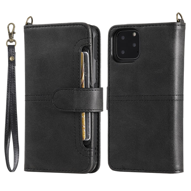 For iPhone 11 Pro Multifunctional Detachable Magnetic Horizontal Flip Leather Case with Card Slots & Holder & Wallet & Photo Frame(Black)-garmade.com