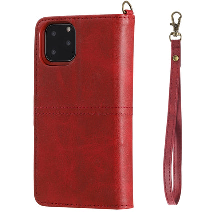 For iPhone 11 Pro Multifunctional Detachable Magnetic Horizontal Flip Leather Case with Card Slots & Holder & Wallet & Photo Frame(Red)-garmade.com