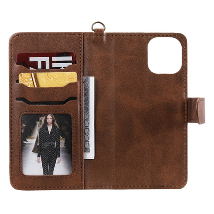 For iPhone 11 Pro Multifunctional Detachable Magnetic Horizontal Flip Leather Case with Card Slots & Holder & Wallet & Photo Frame(Coffee)-garmade.com