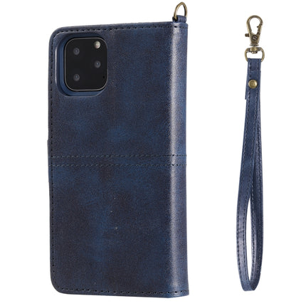 For iPhone 11 Pro Multifunctional Detachable Magnetic Horizontal Flip Leather Case with Card Slots & Holder & Wallet & Photo Frame(Blue)-garmade.com