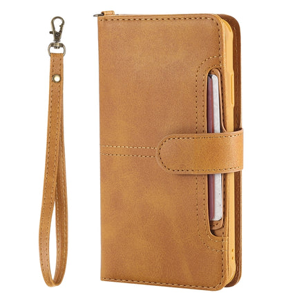 For iPhone XS Max Multifunctional Detachable Magnetic Horizontal Flip Leather Case with Card Slots & Holder & Wallet & Photo Frame(Brown)-garmade.com