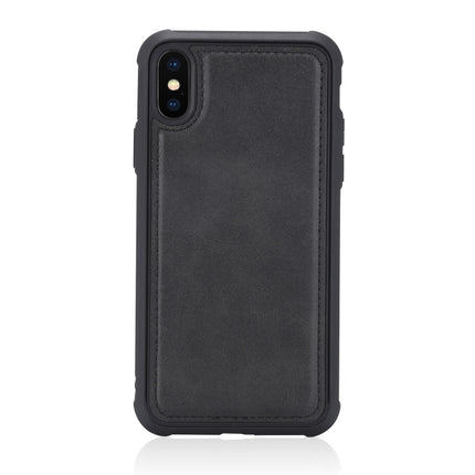 For iPhone X / XS Multifunctional Detachable Magnetic Horizontal Flip Leather Case with Card Slots & Holder & Wallet & Photo Frame(Black)-garmade.com